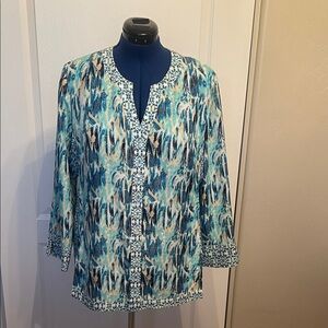 Chic Multicolor Patterned Blouse